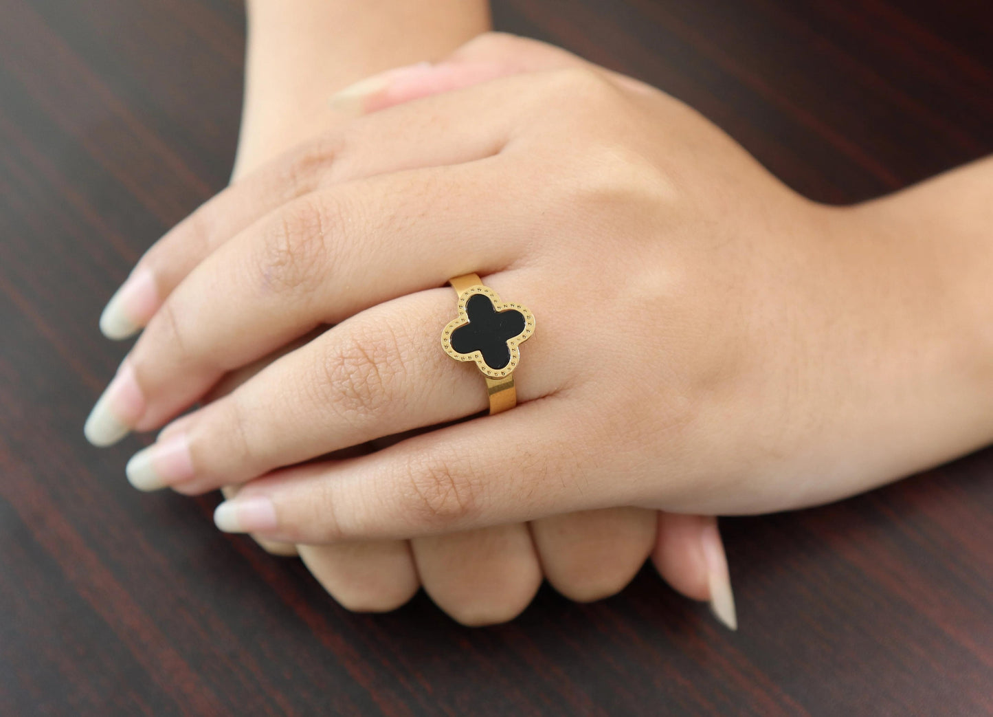 Luxury Four-Leaf Clover ring