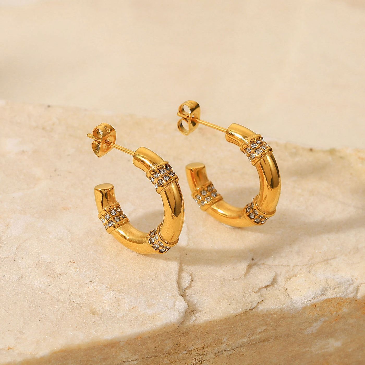 Gold CC Round Hoops