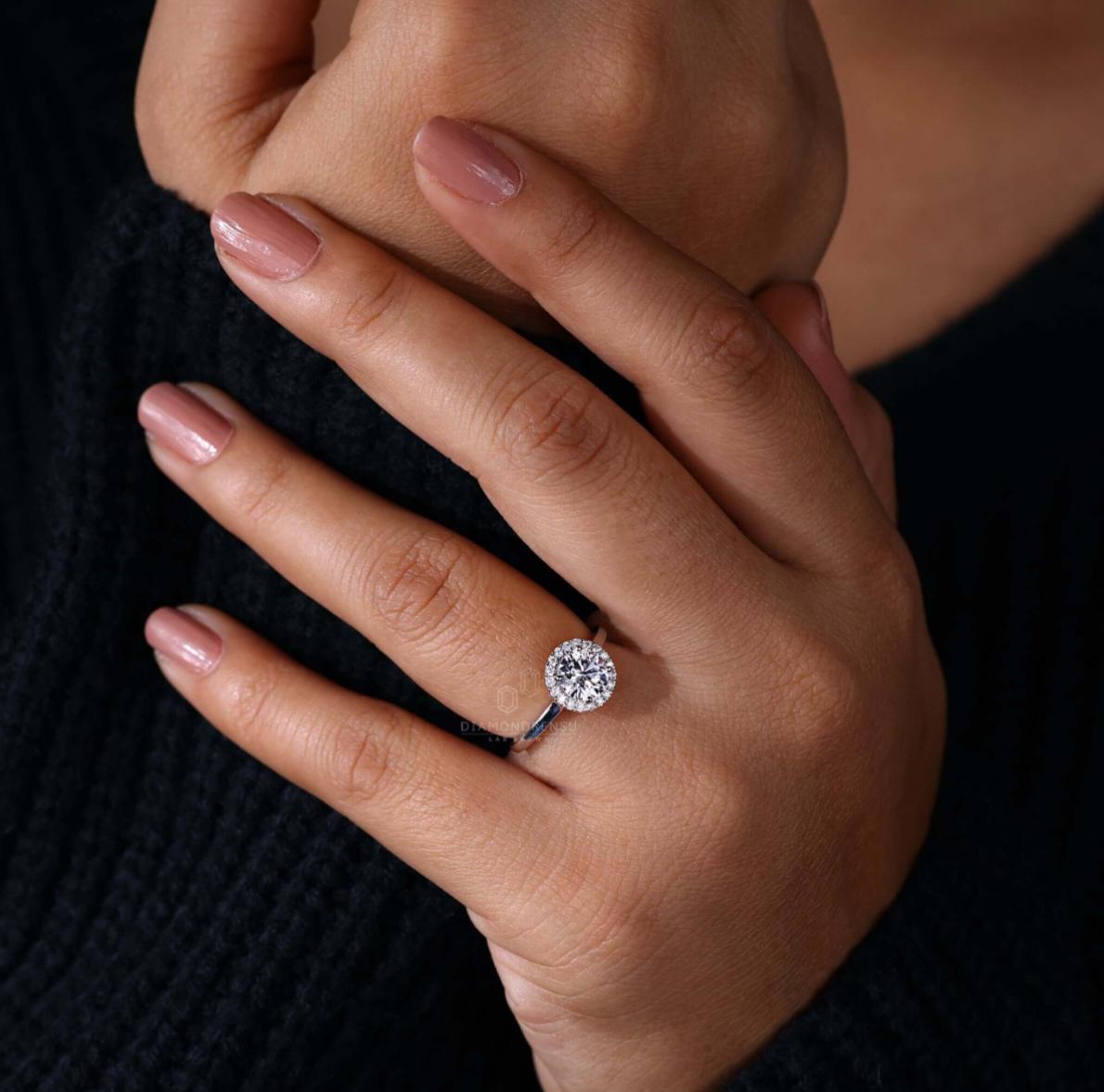 Queen Halo diamond cut ring