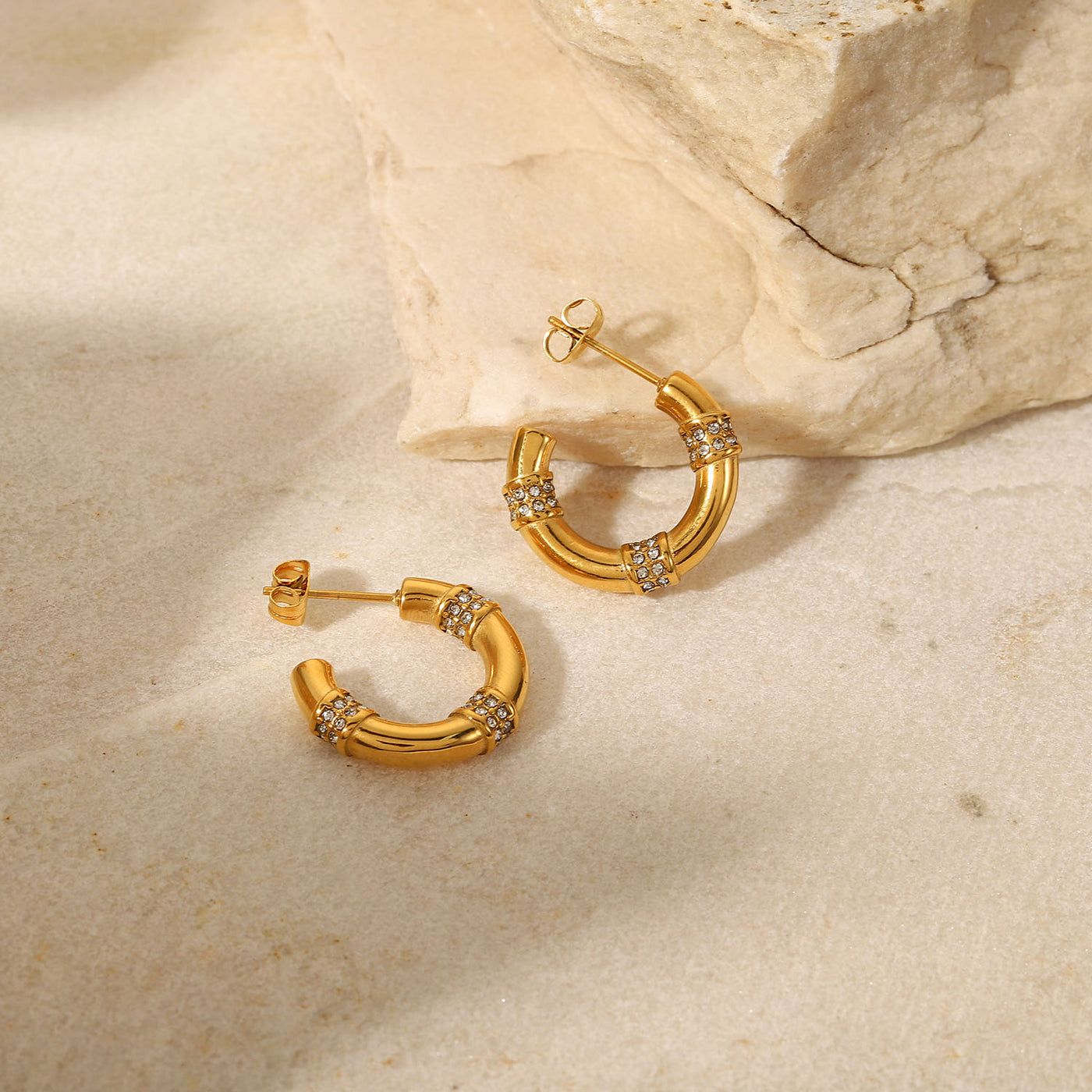 Gold CC Round Hoops