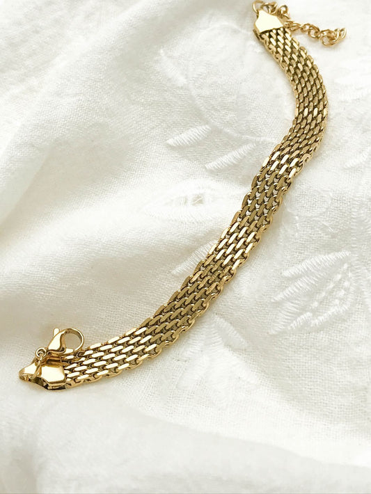 Mesh gold plated bracelet