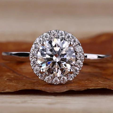 Queen Halo diamond cut ring