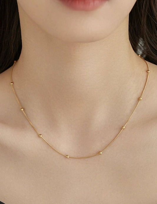 Minimalist round beads snake chain