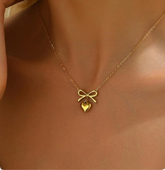 Bow Heart Pendant