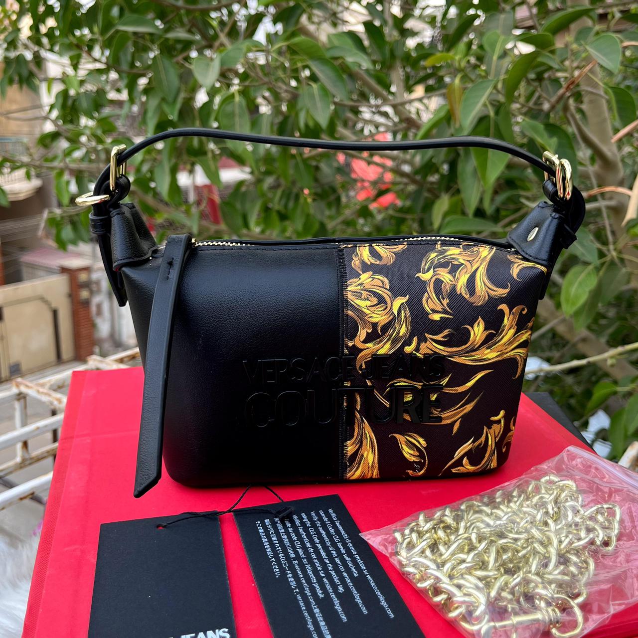 Versace Jeans Couture Barocco Print Shoulder Bag.