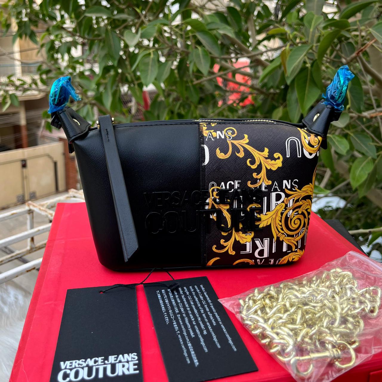 Versace Jeans Couture Barocco Print Shoulder Bag.