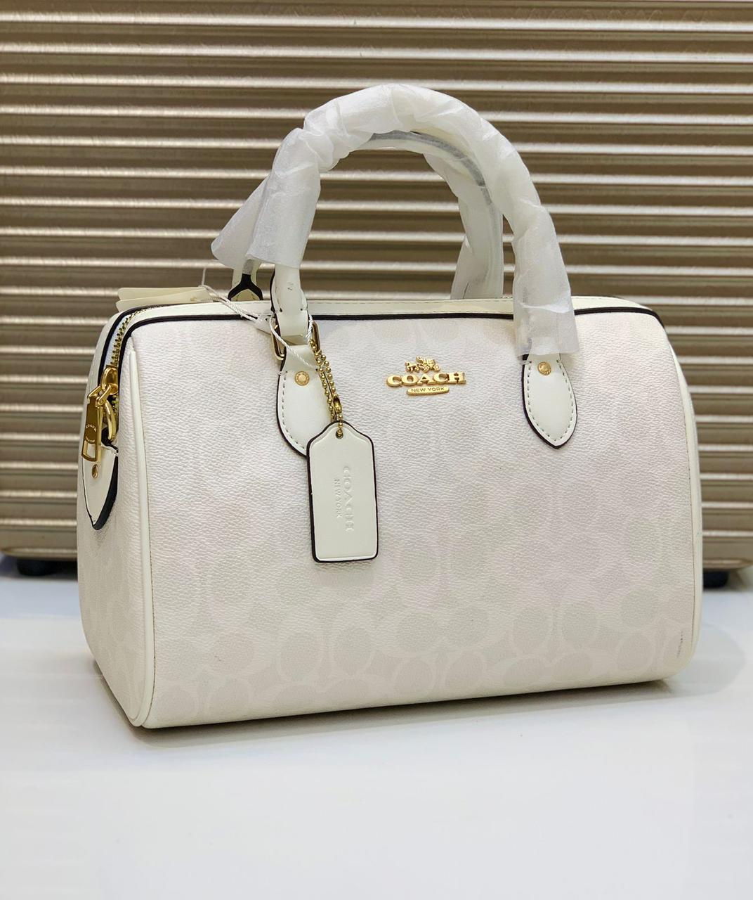 Coach Rowan Satchel bag in Signature Canvas with a cherry print